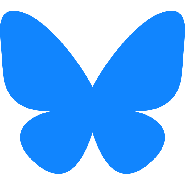 The Bluesky logo, a blue butterfly